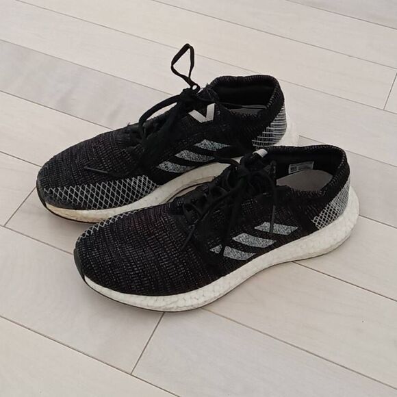 Adidas Womens Lace Up Pureboost Go Running Sneakers Athletic Shoes Gray Size 8.5 - Picture 1 of 5